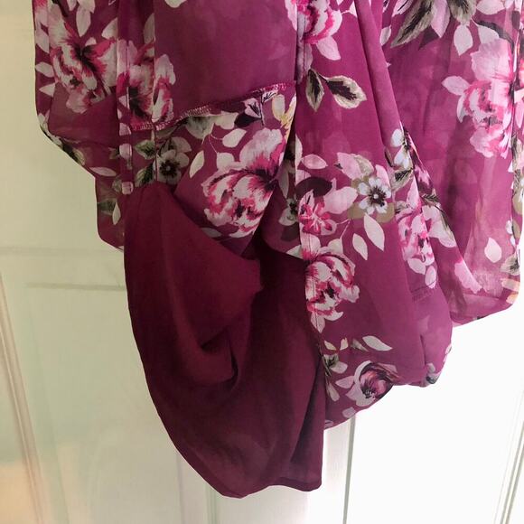 WHBM White House Black Market Purple Floral Sleeveless Dress - Size 2 - Picture 6 of 10